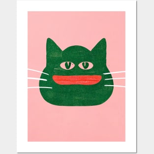 Pepe the Cat Retro Poster Vintage Art Pepe Wall Meme Pink Illustration Posters and Art